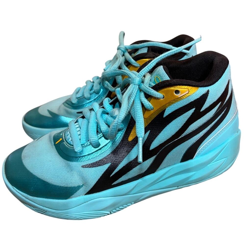PUMA MB.02 Honeycomb Basketball Shoes Lamelo Ball Youth Size 4 Blue